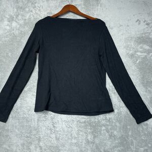 Banana Republic Women's M Blouse Black Rayon Blend a2302